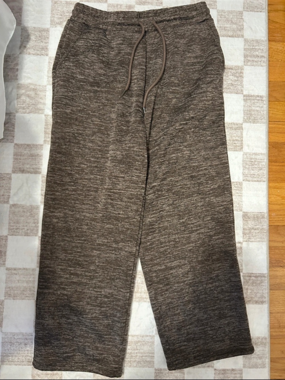 Drawstring Lounge Pants - Brown Heather-unisex